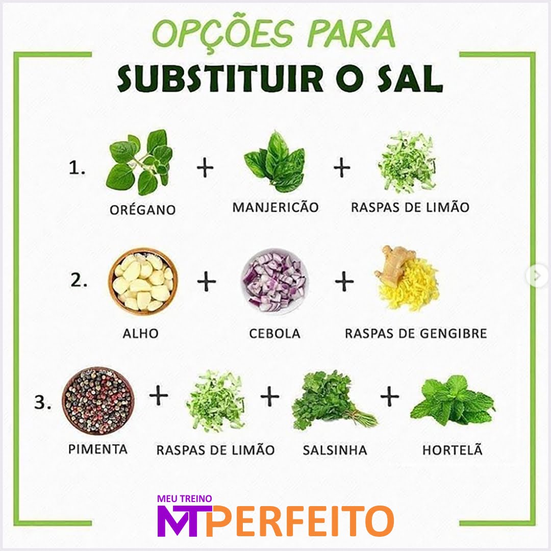 Opções para substituir o sal