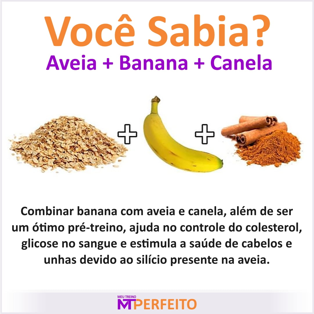 Conheça o benefícios de combinar aveia, banana e canela