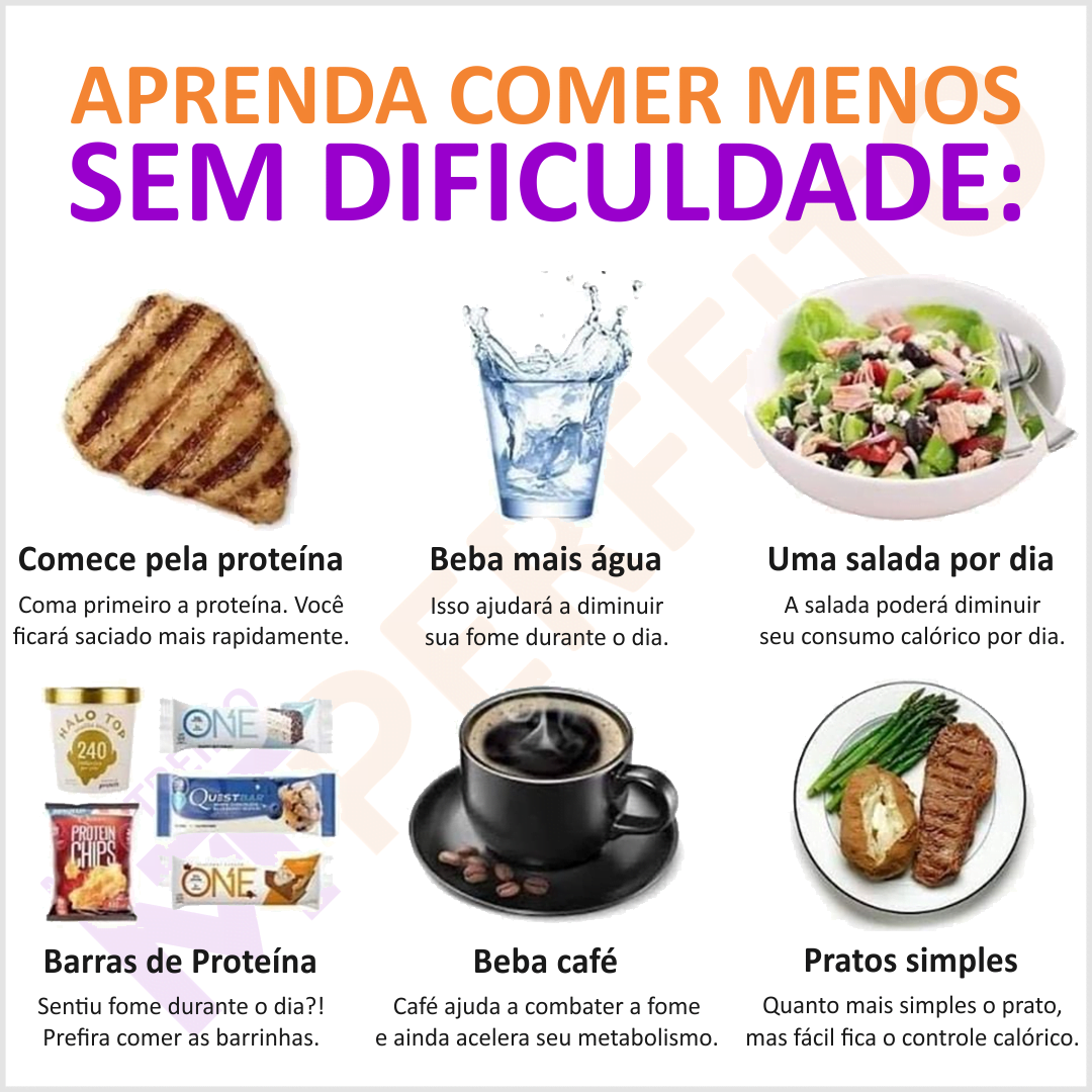 Aprenda comer menos sem dificuldade