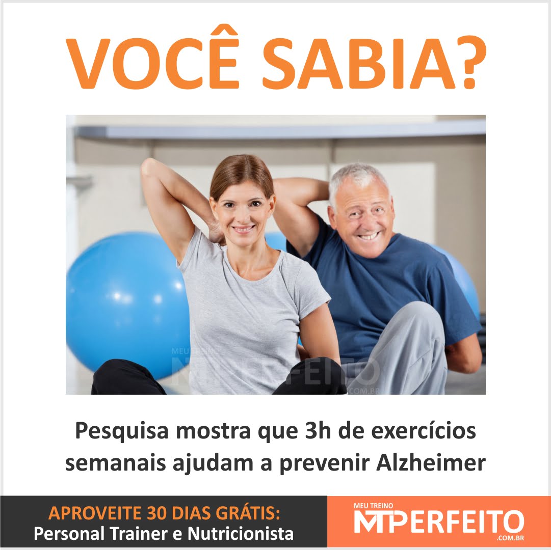 Pesquisa mostra que 3h de exercícios semanais ajudam a prevenir Alzheimer