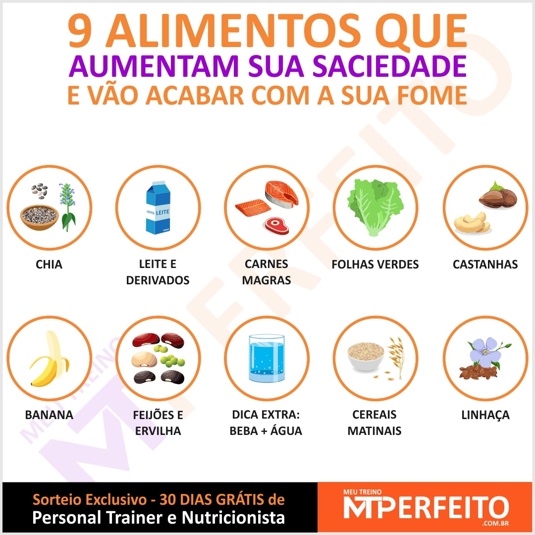 9 alimentos que aumentam  a saciedade e vão acabar com a sua fome