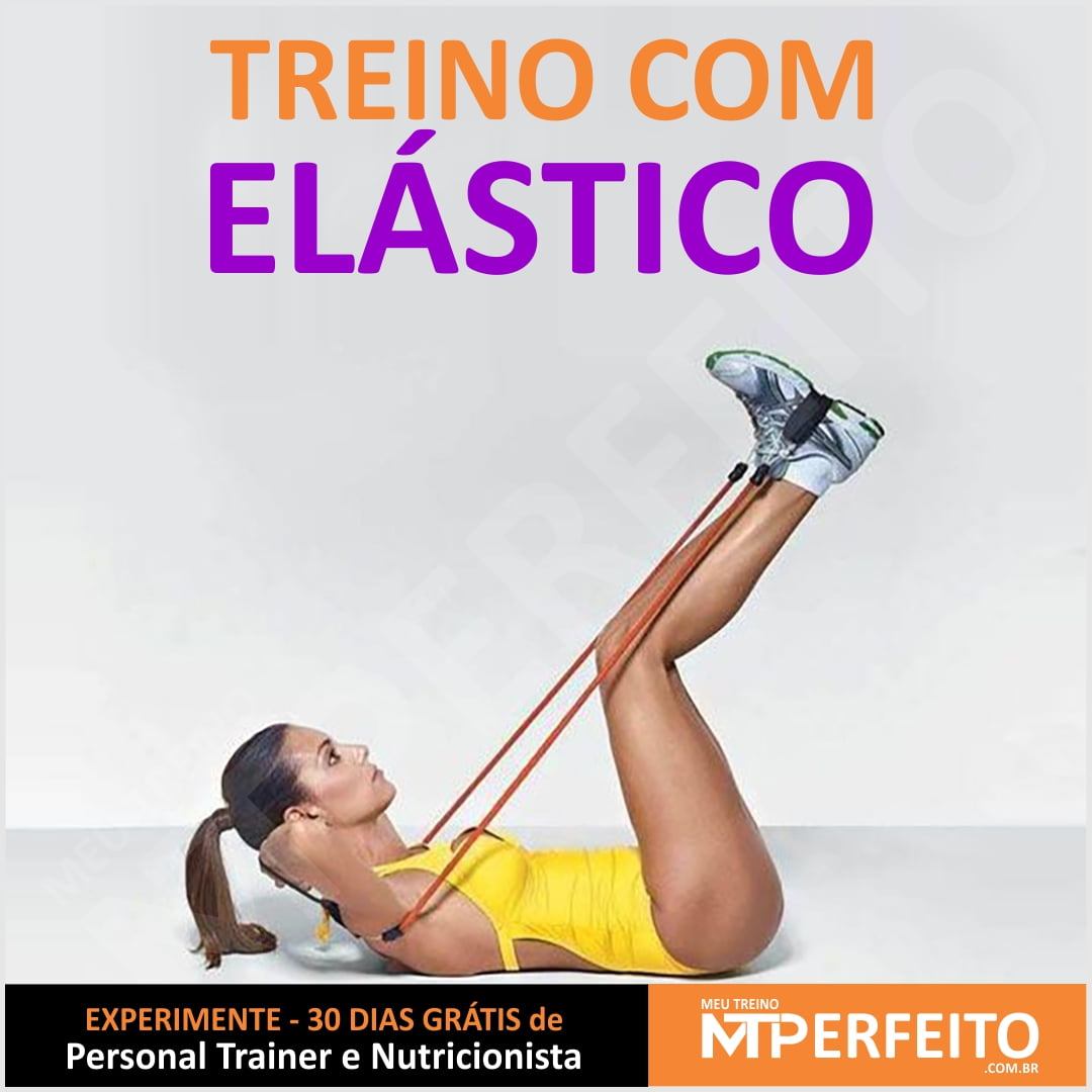 Treino com elástico que define o corpo todo