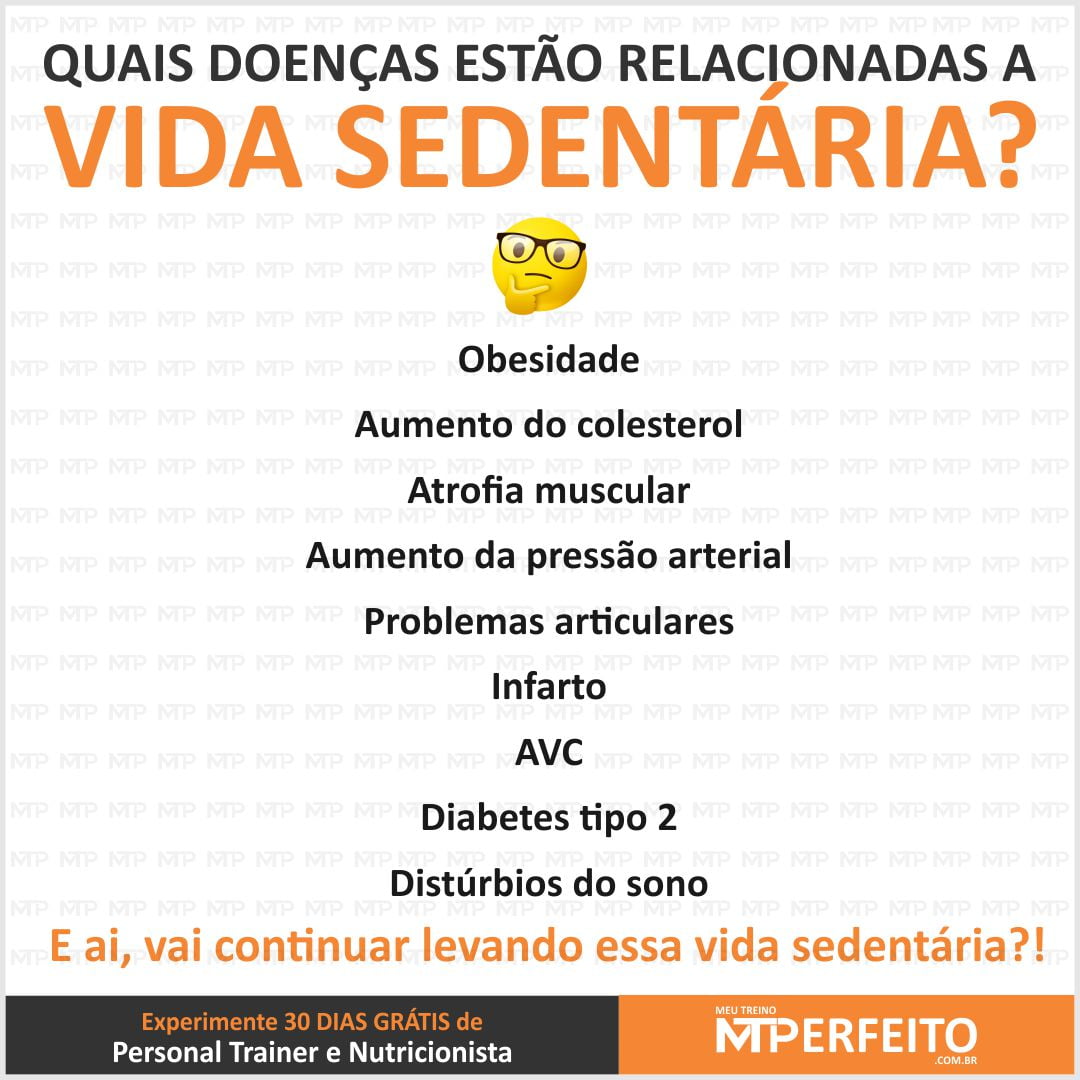 Quais doenças estão relacionadas a vida sedentária?