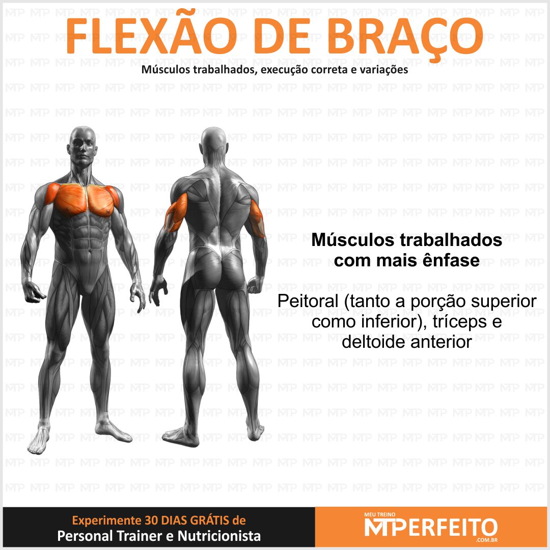 Flexão de Braço – Músculos trabalhados, execução correta e variações