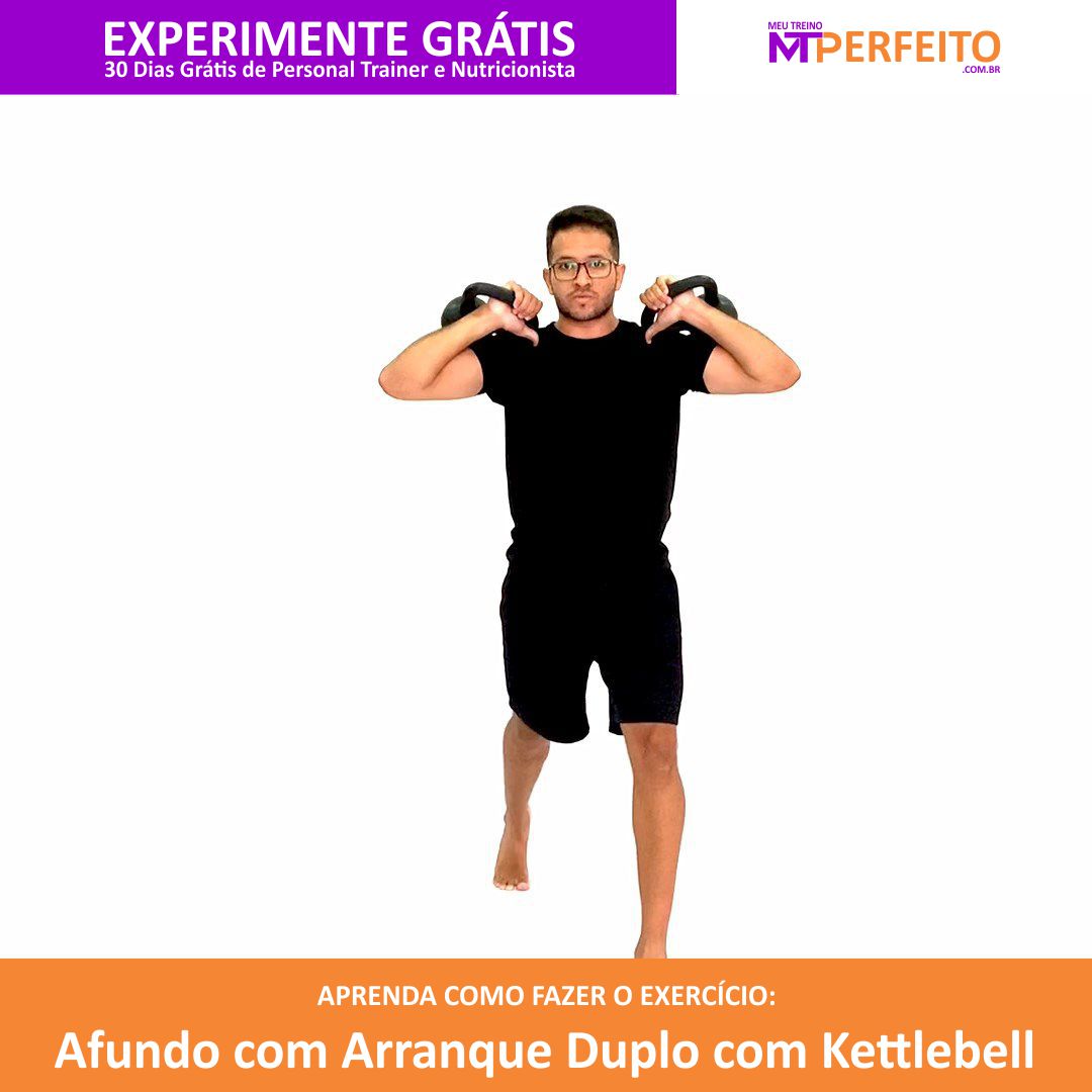 Afundo com Arranque Duplo com Kettlebell