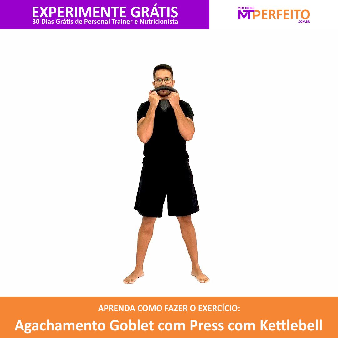 Agachamento Goblet com Press com Kettlebell