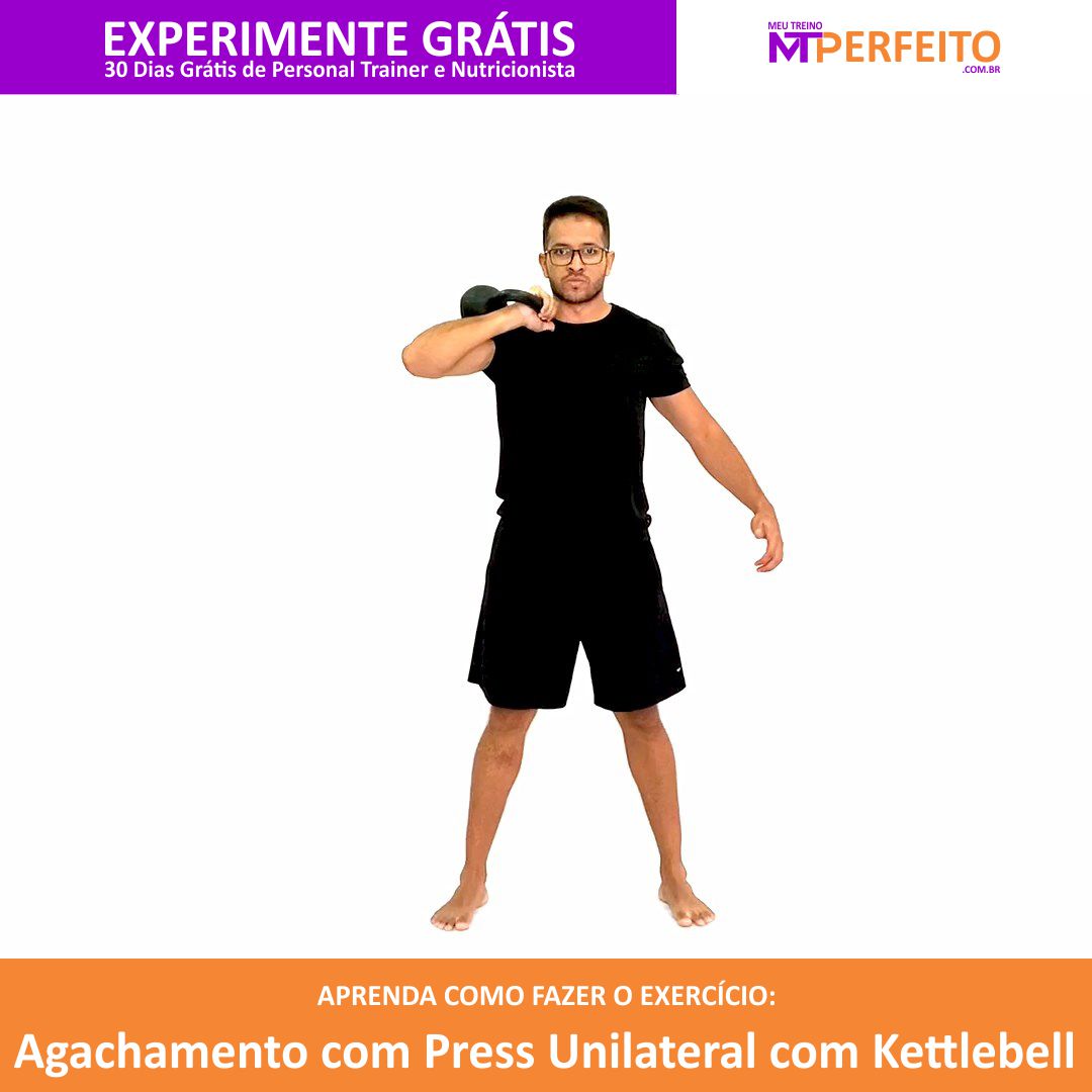 Agachamento com Press Unilateral com Kettlebell