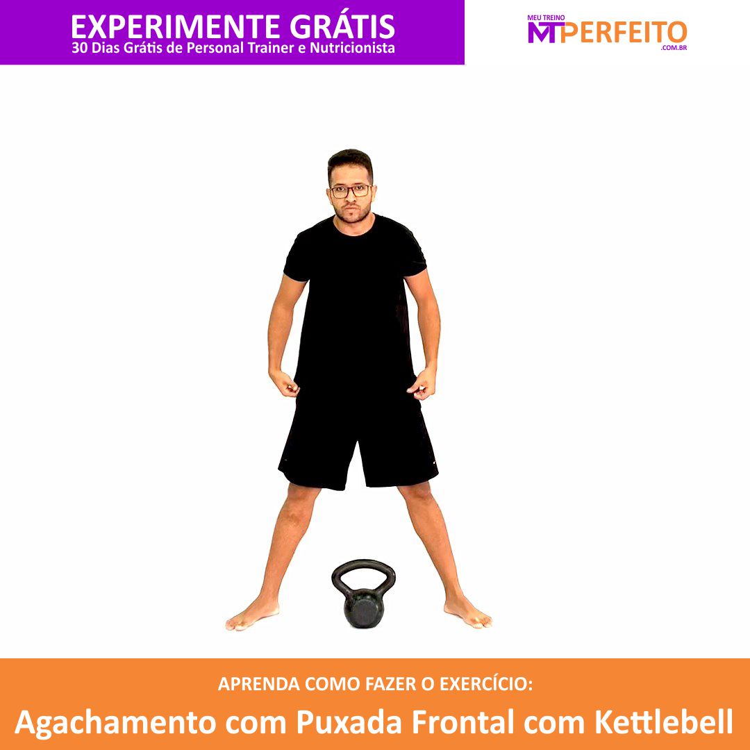 Agachamento com Puxada Frontal com Kettlebell