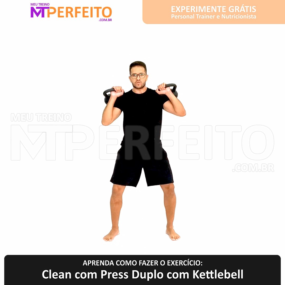 Clean com Press Duplo com Kettlebell