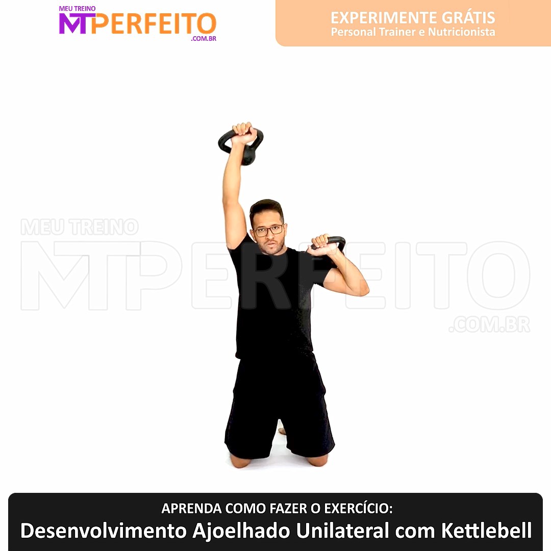 Desenvolvimento Ajoelhado Unilateral com Kettlebell