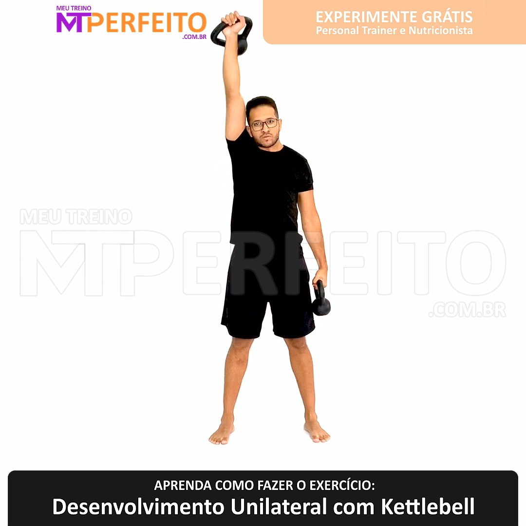 Desenvolvimento Unilateral com Kettlebell