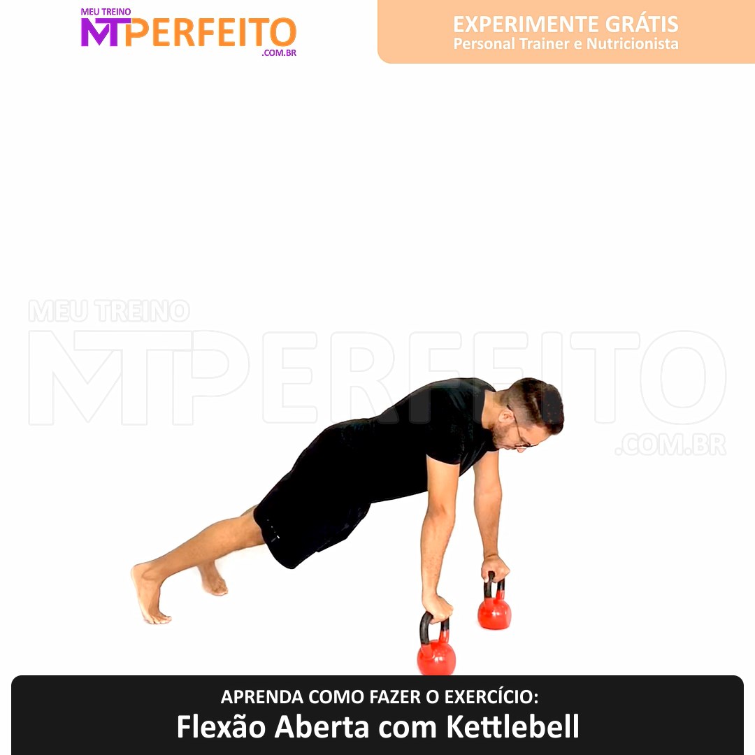 Flexão Aberta com Kettlebell