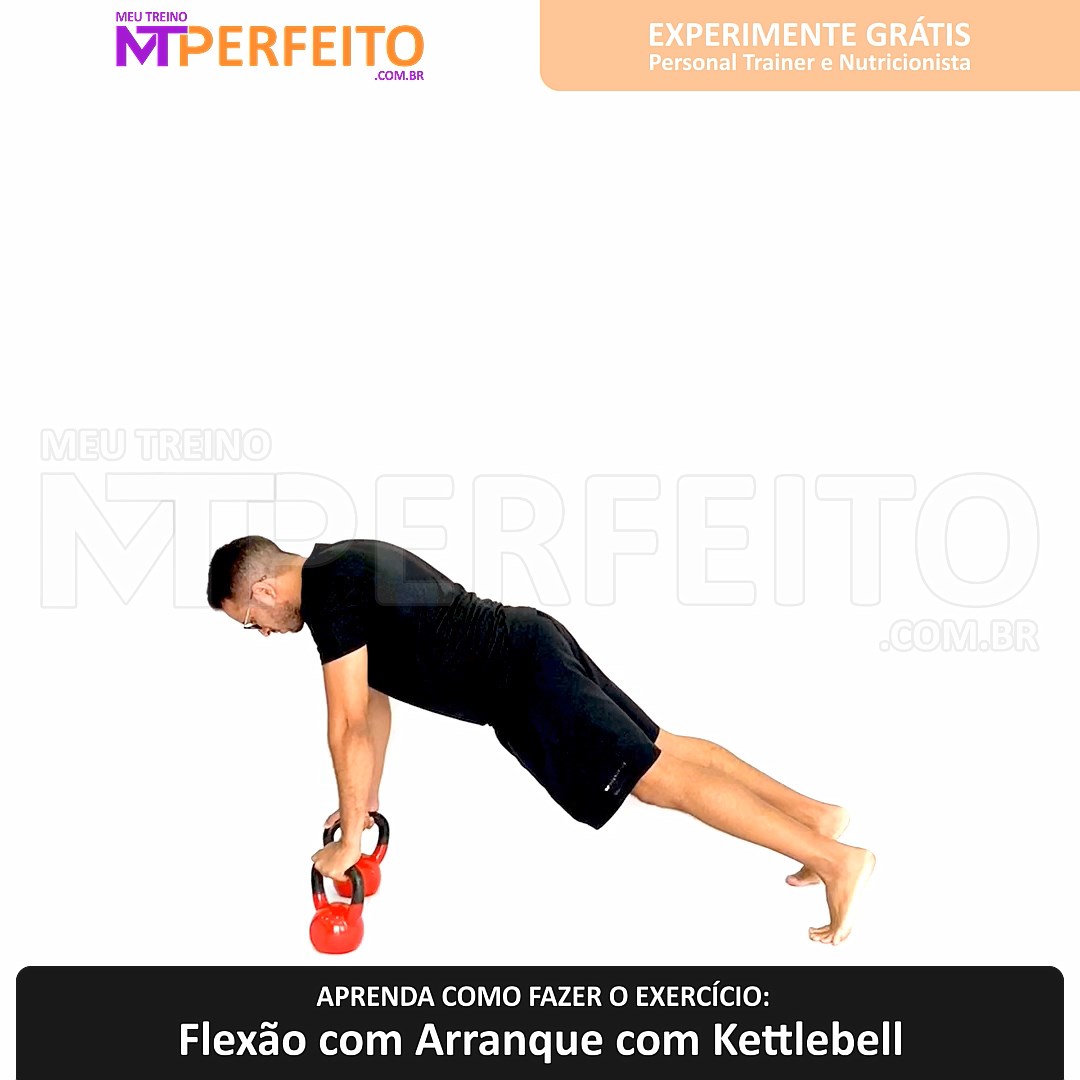 Flexão com Arranque com Kettlebell