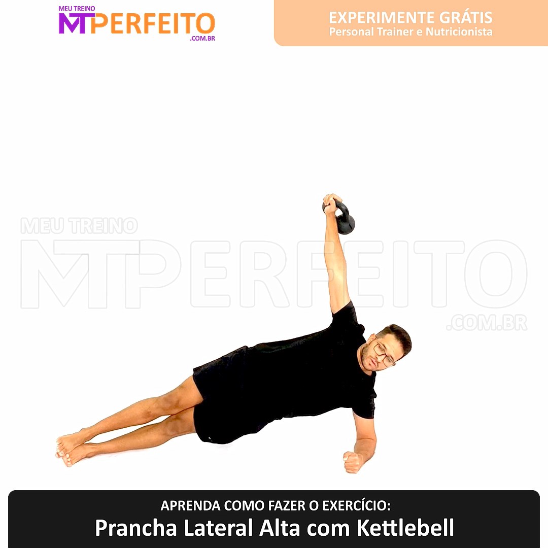 Prancha Lateral Alta com Kettlebell