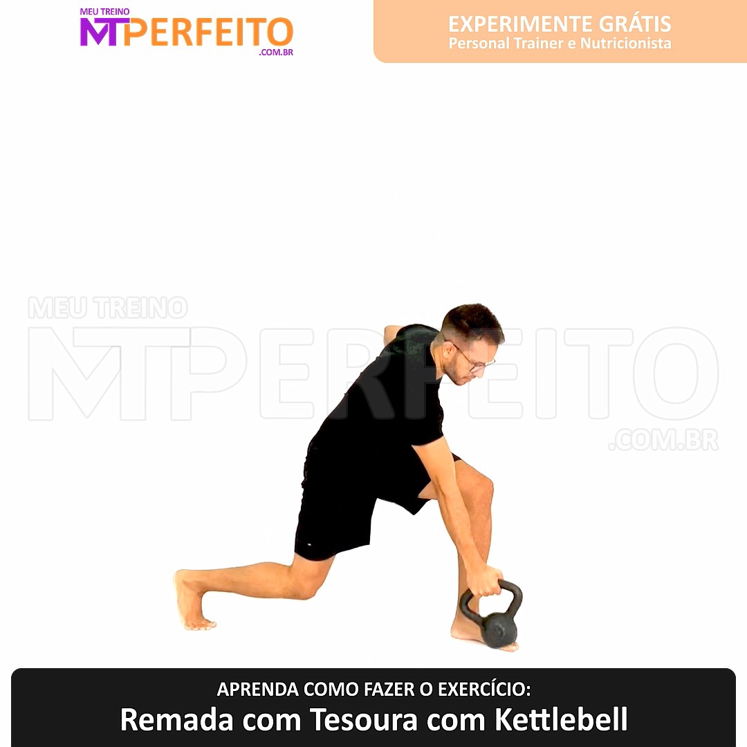 Remada com Tesoura com Kettlebell