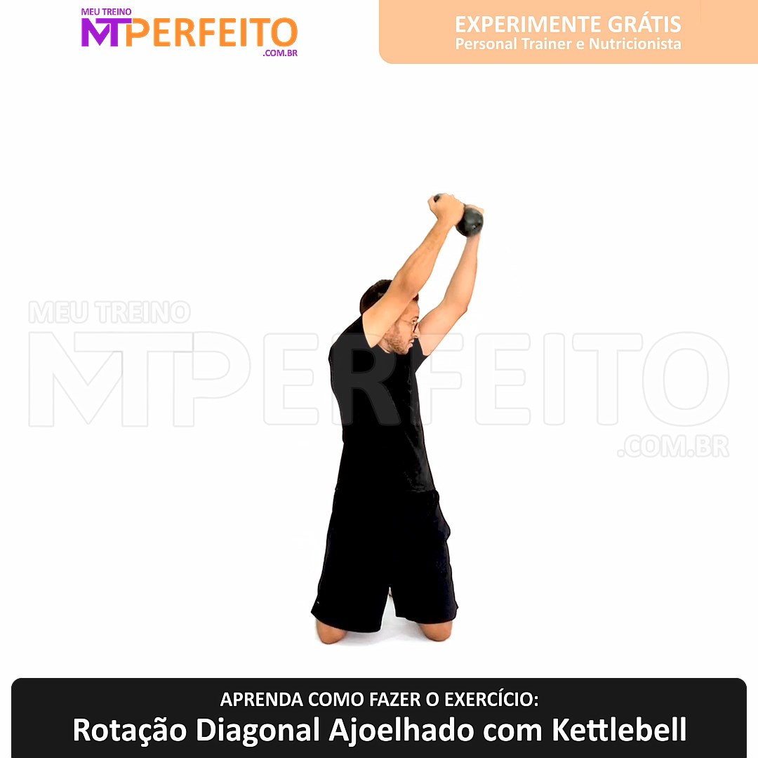 Rotação Diagonal Ajoelhado com Kettlebell