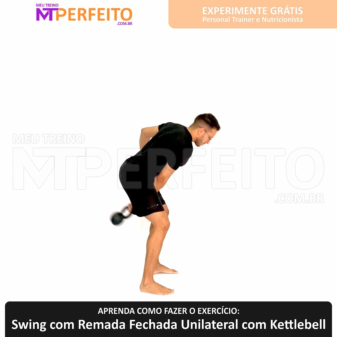 Swing com Remada Fechada Unilateral com Kettlebell