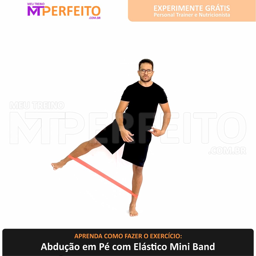 Abdução em Pé com Elástico Mini Band