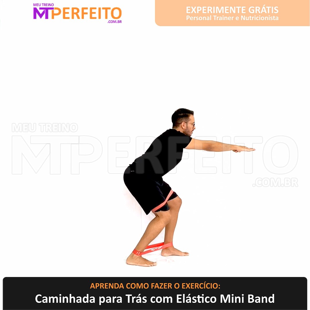 Caminhada para Trás com Elástico Mini Band