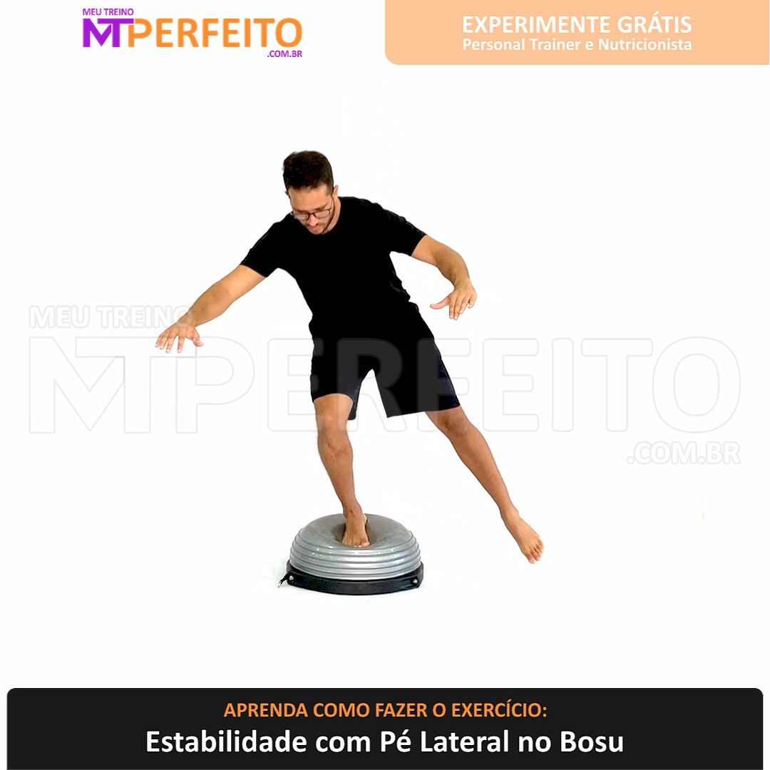 Estabilidade com Pé Lateral no Bosu