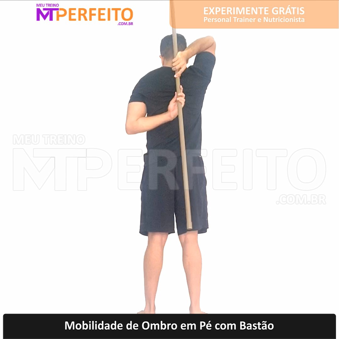 Mobilidade de Ombro em Pé com Bastão