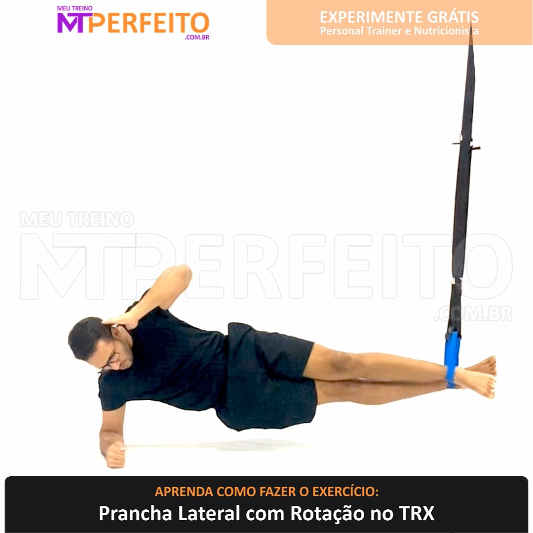 Prancha lateral com rotação no TRX