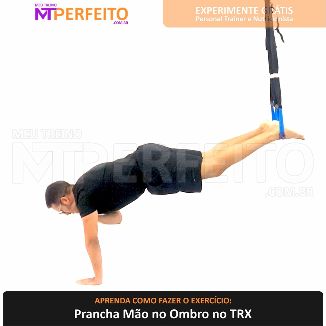 Prancha Mão no Ombro no TRX