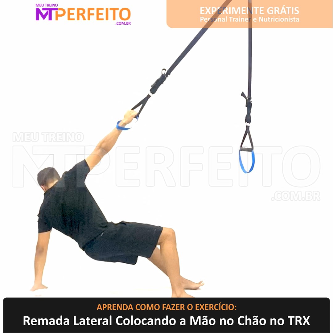 Remada Lateral Colocando a Mão no Chão no TRX