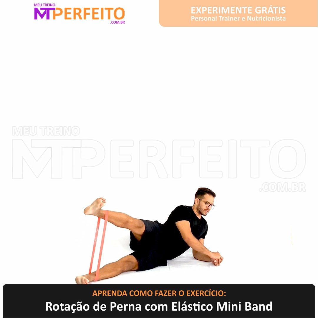 Rotação de Perna com Elástico Mini Band