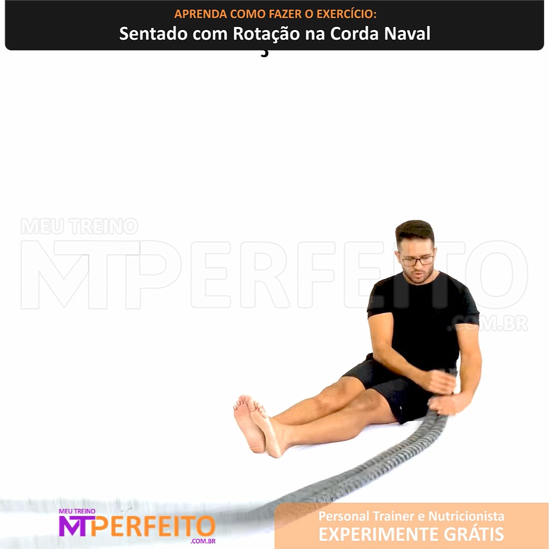 Sentado com Rotação na Corda Naval