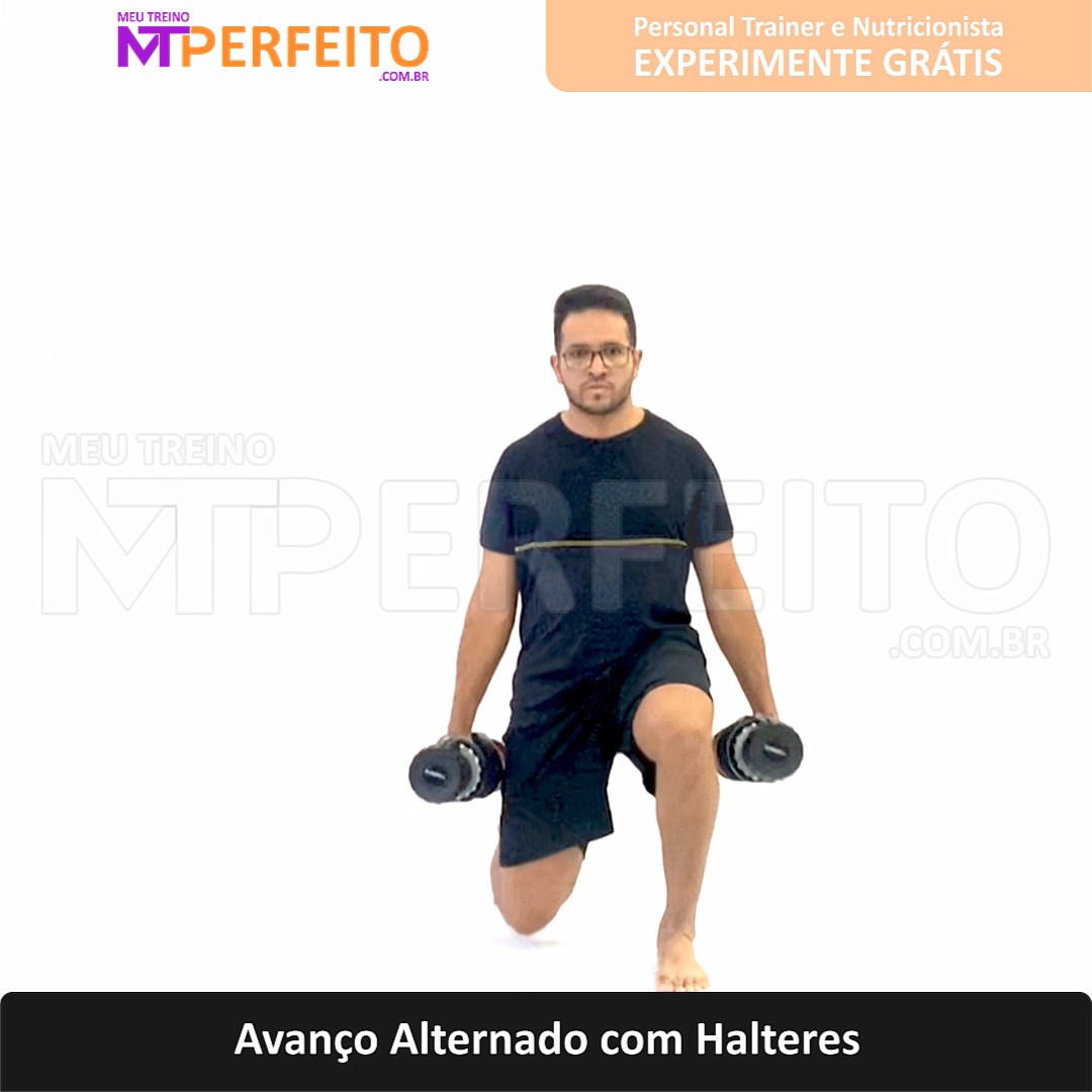 Avanço Alternado com Halteres