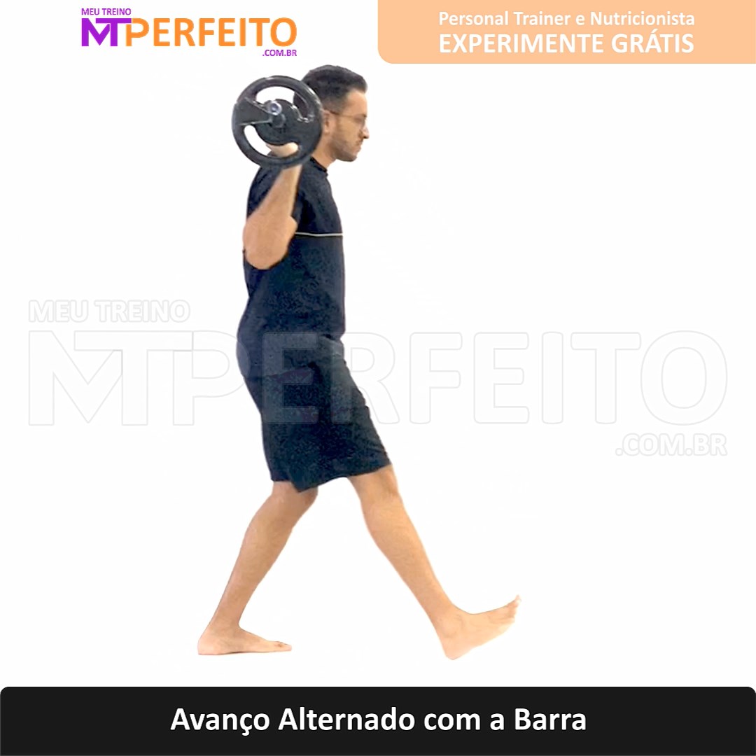 Avanço Alternado com a Barra