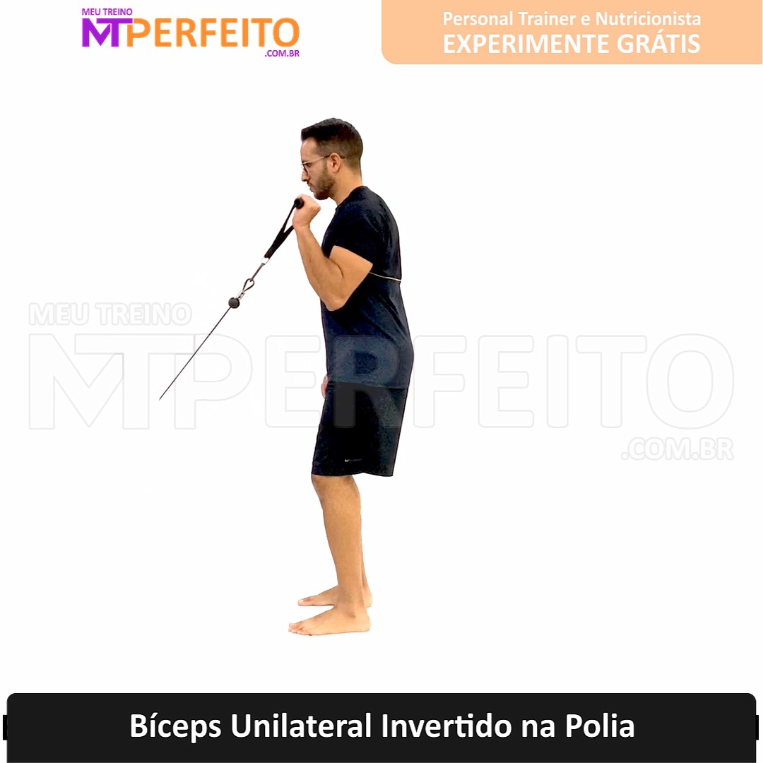 Bíceps Unilateral Invertido na Polia