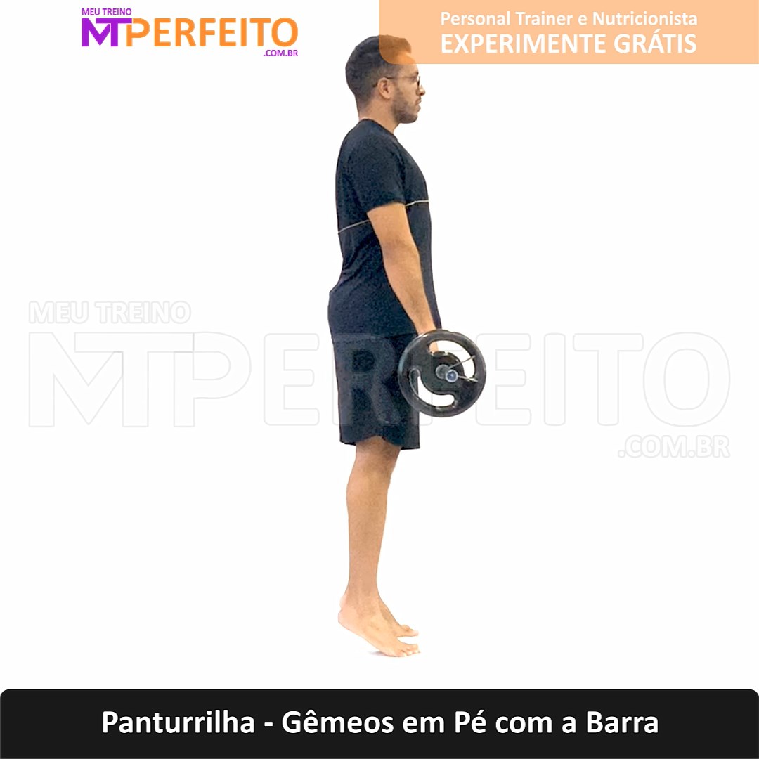 Panturrilha – Gêmeos em Pé com a Barra