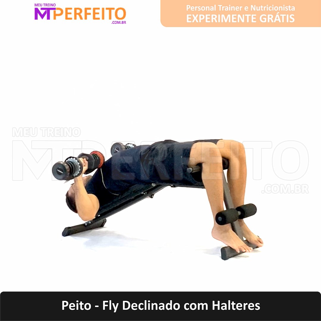 Peito – Fly Declinado com Halteres