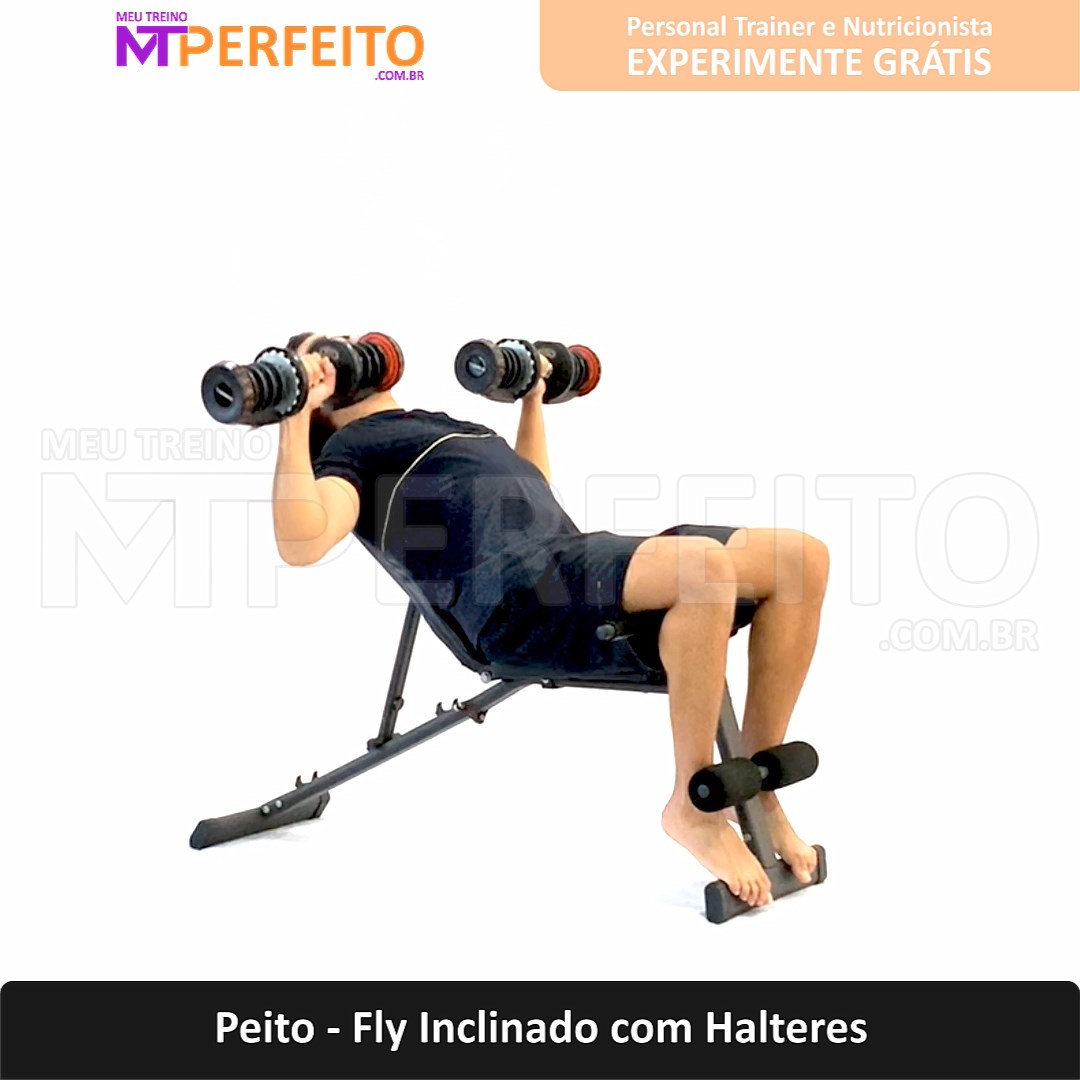 Peito – Fly Inclinado com Halteres