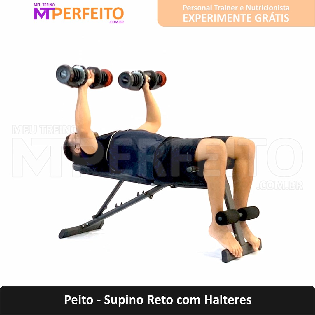 Peito – Supino Reto com Halteres