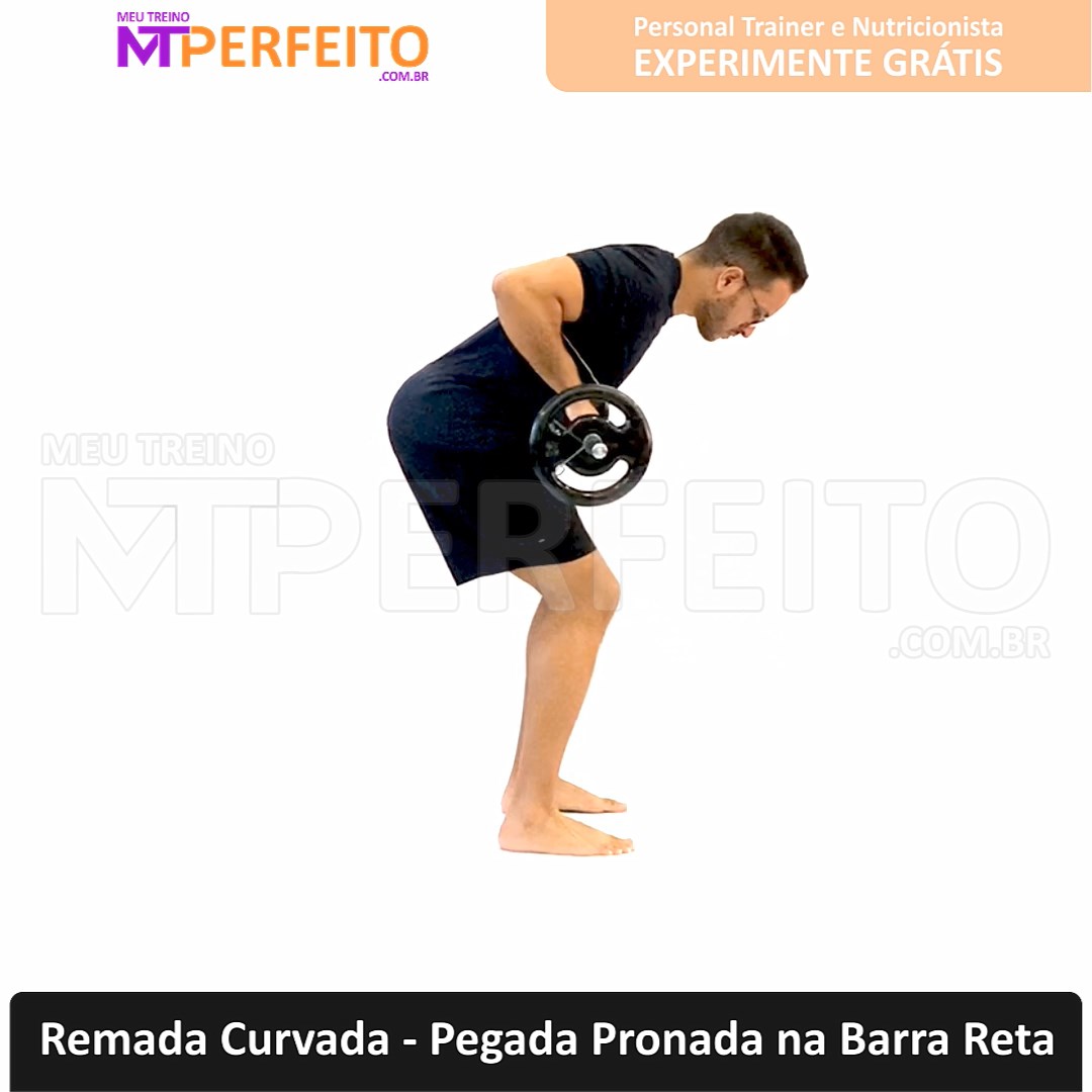 Remada Curvada – Pegada Pronada na Barra Reta