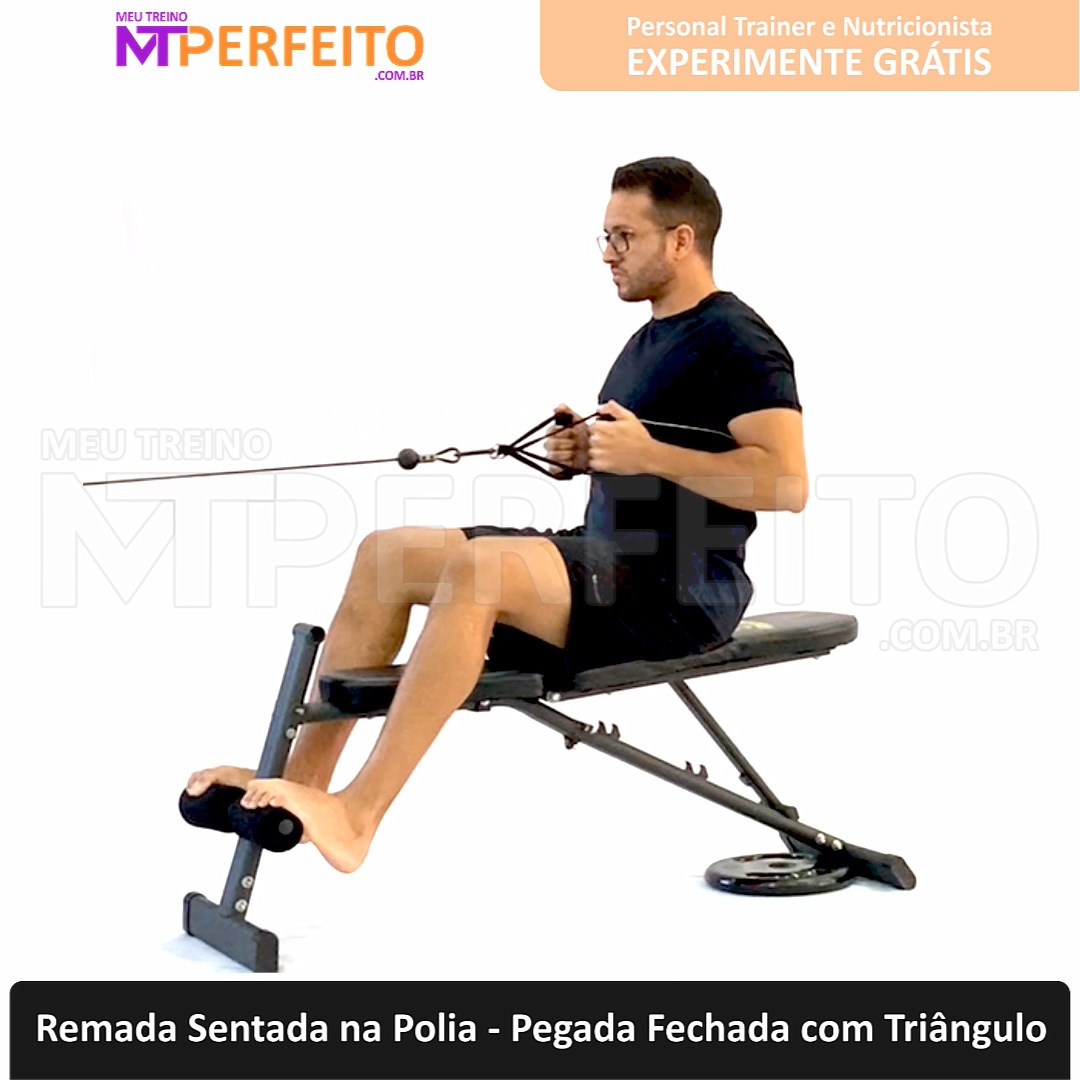 Remada Sentada na Polia – Pegada Fechada com Triângulo