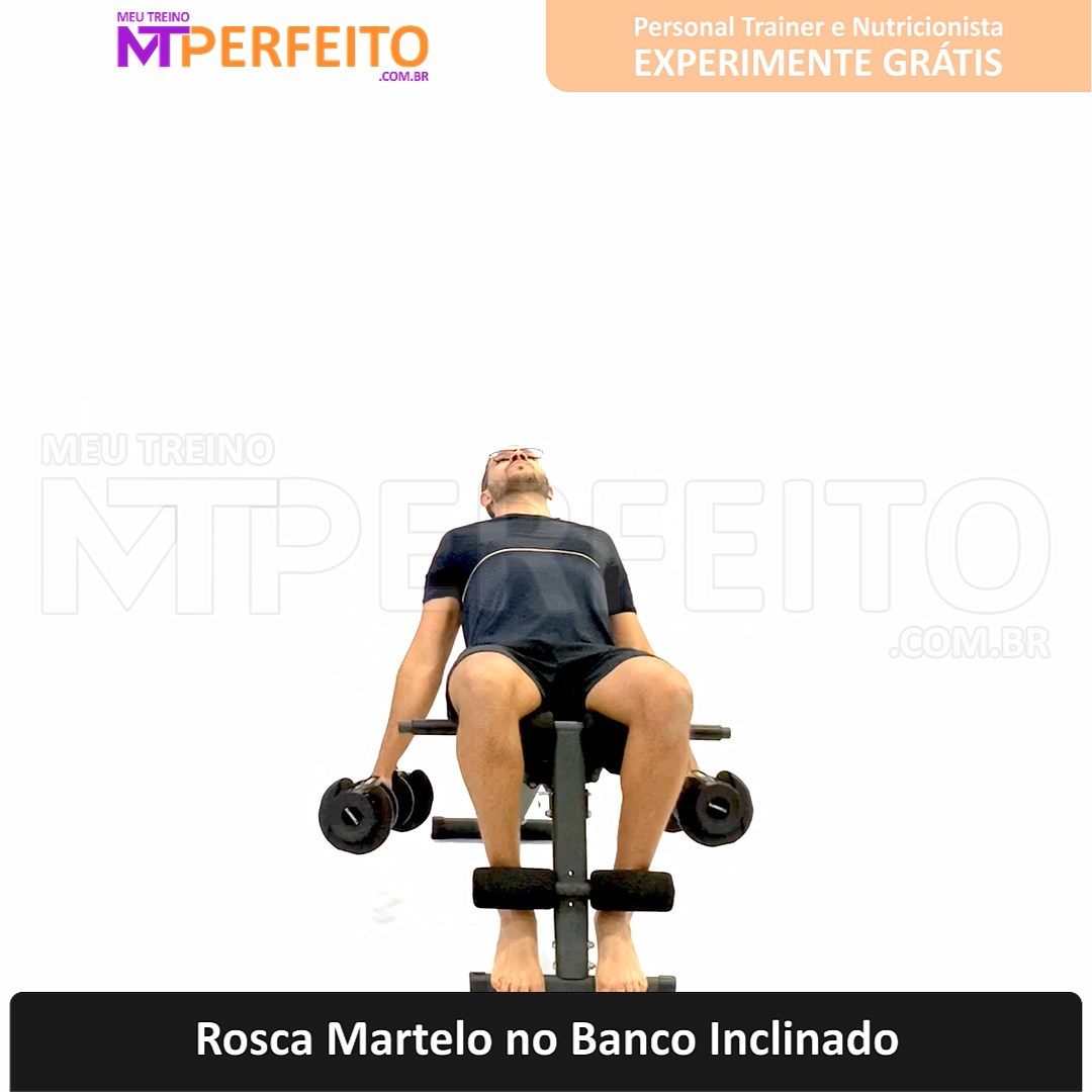 Rosca Martelo no Banco Inclinado