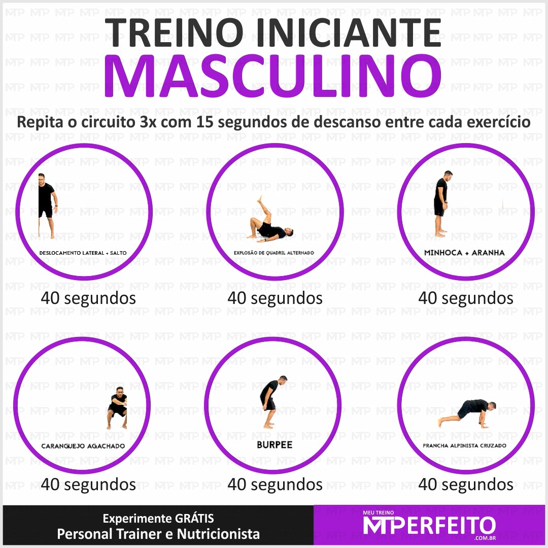 Treino Iniciante Masculino com exercícios para fazer em casa – 04