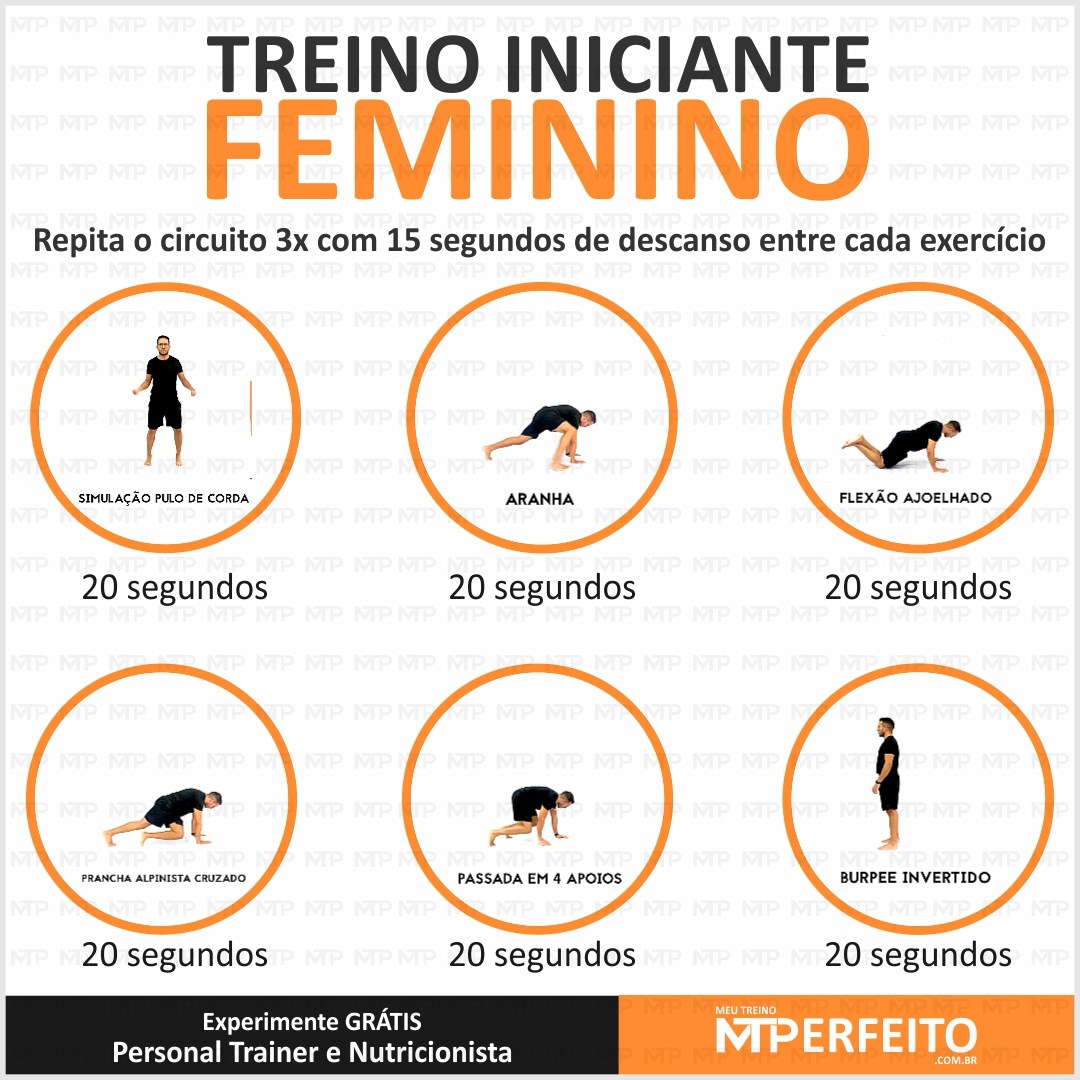 Treino Iniciante Feminino com exercícios para fazer em casa – 10