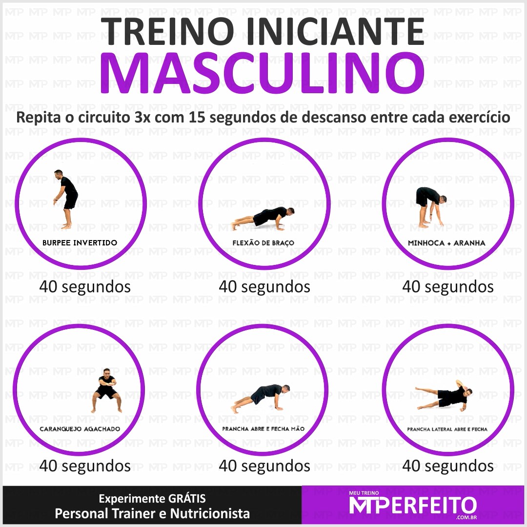 Treino Iniciante Masculino com exercícios para fazer em casa – 05