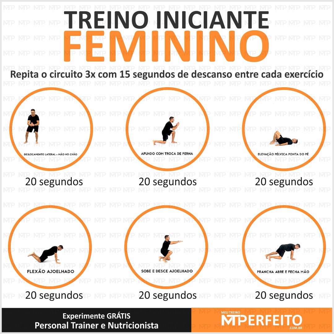 Treino Iniciante Feminino com exercícios para fazer em casa – 12