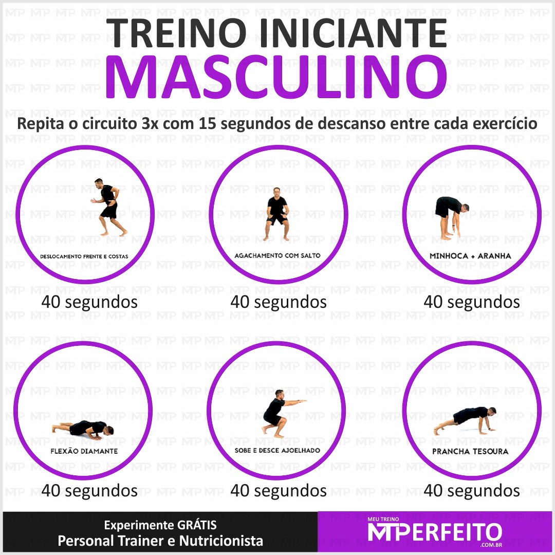 Treino Iniciante Masculino com exercícios para fazer em casa – 06