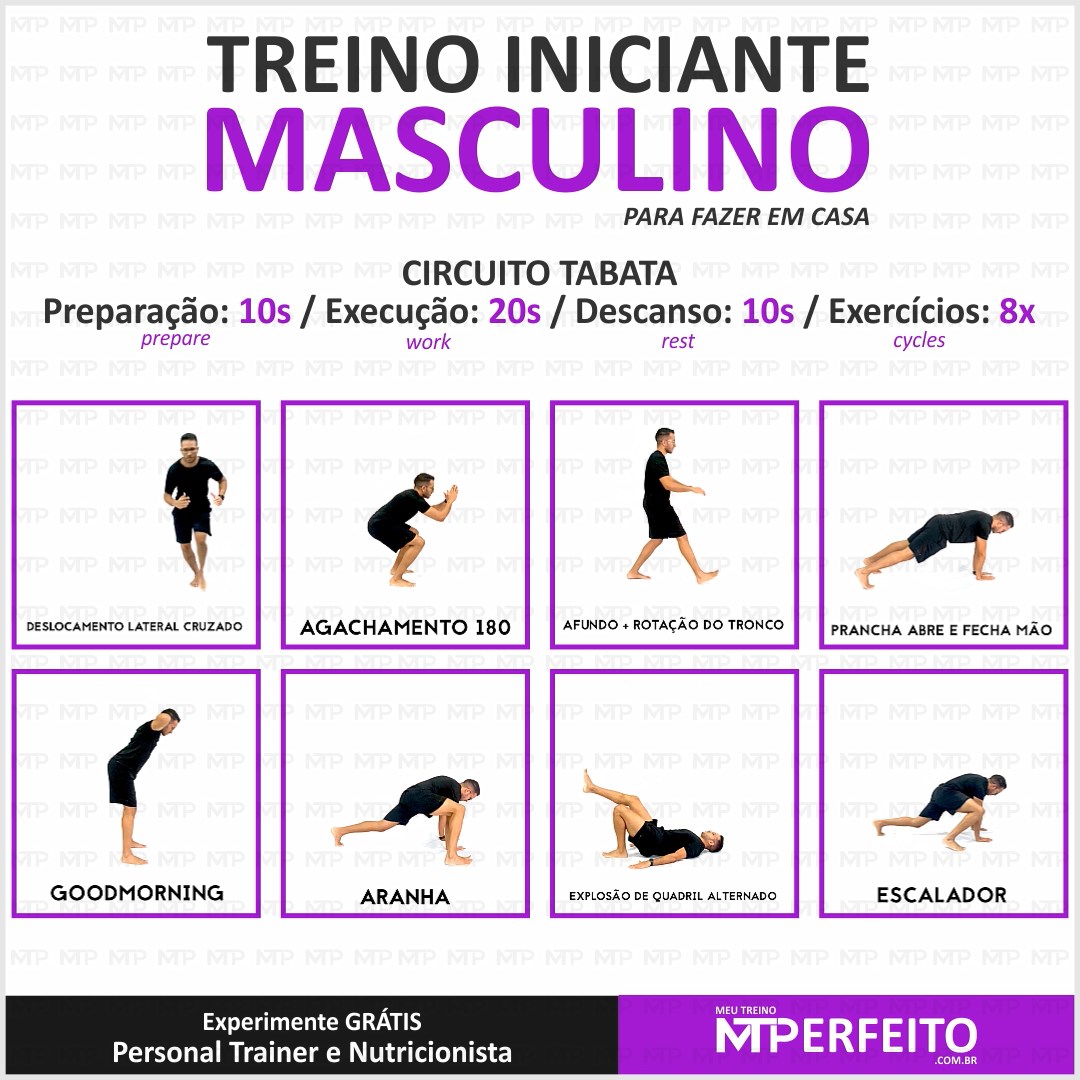 Treino Iniciante Masculino com exercícios para fazer em casa – 07