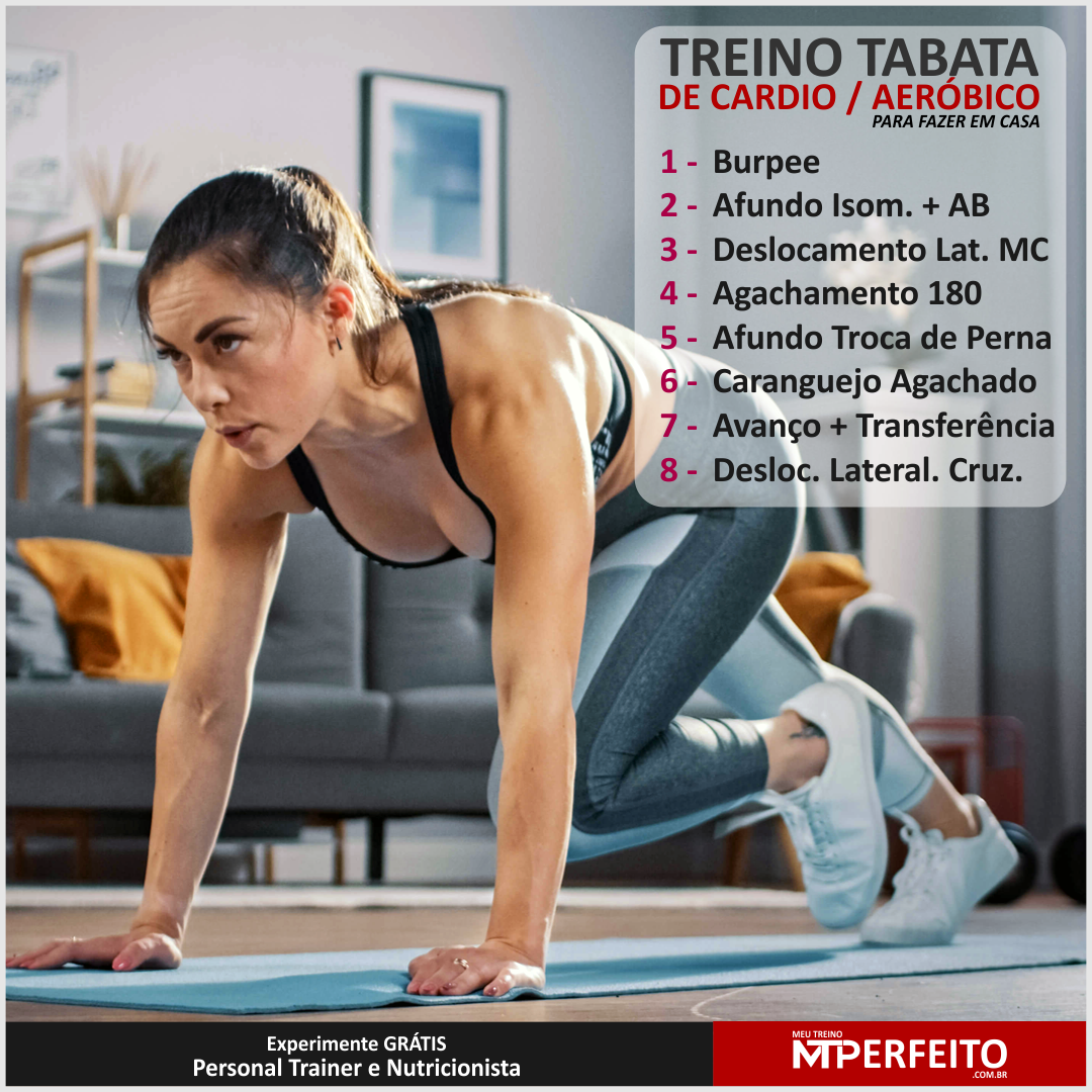 Treino Tabata de Cardio – Aeróbico para Fazer em Casa – 02