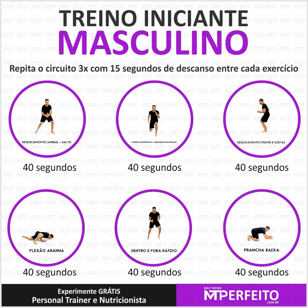 Treino Iniciante Masculino com exercícios para fazer em casa – 02