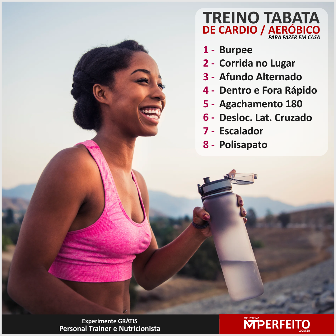 Treino Tabata de Cardio – Aeróbico para Fazer em Casa – 04