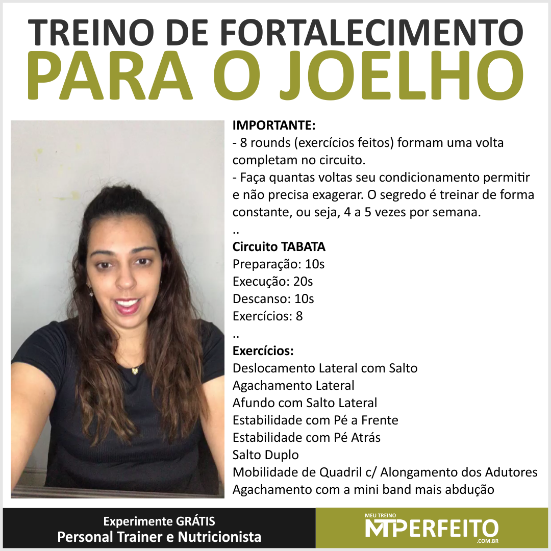 Tabata – Treino de Fortalecimento para o Joelho – 06 (Comentado)